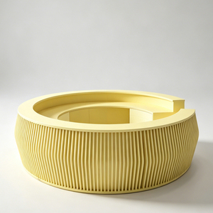 Mostrador de Recepción de Fibra de Vidrio, Moderno y Lujoso, con Forma Artística Personalizada para Vestíbulo de Oficina - Product Image 3