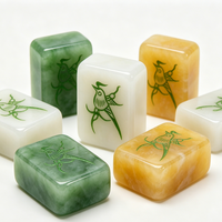 Jeu de Mahjong en Jade à Bords Lisses 40 #   Fournisseur d'usine de tuiles : Jeu de Mahjong, pièces de jeu de table à remplir de couleur, pièces de rechange pour échecs