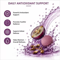Comprimés de pépins de raisin et de resvératrol en gros sous marque privée – Supplément antioxydant végétal naturel anti-âge pour les soins de la peau à long terme
