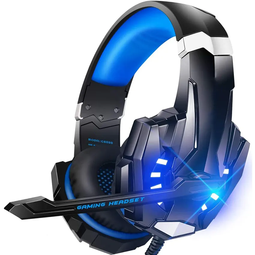 Fabrika fiyat oyun mikrofonlu kulaklık LED ışık 7.1 Surround bas mükemmel gürültü aşırı kulak oyun kulaklığı için PS4 PC