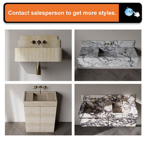 หินอ่อนธรรมชาติสีแดงสวยงามของโทสโตน พร้อมผนังกันเปื้อนแบบร่อง ดีไซน์อ่างล้างหน้าแบบแขวนผนัง สำหรับตกแต่งห้องน้ำสไตล์โมเดิร์นตามสั่ง - Product Image 6