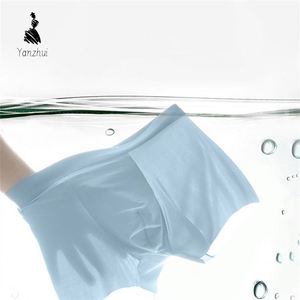 Ropa Interior Masculina Transpirable, <span class=keywords><strong>Invisible</strong></span>, Sin Costuras, Ultrafina, de Seda de Hielo, Transparente, Tipo Bóxer, para Hombres de Talla Grande - Product Image 1