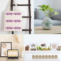 8 Stück Blumen rand Schablonen Mandala Schablonen zum Malen auf Holz Leinwand Papier Stoff Kuchen Wand