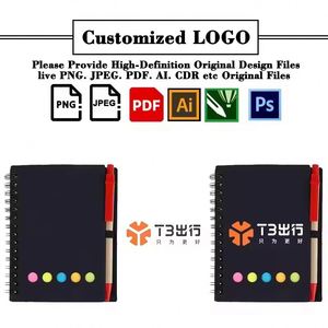 Customized Kraft Paper Spiral Notebook A5 Lined <b>Notepad</b> with Pen in Holder <b>Sticky</b> Notes - Product Image 2