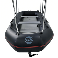 Bateau de pêche gonflable en PVC noir Hailebao, moteur 4HP, capacité 5 personnes, garantie 1 an, pour la dérive, le ski nautique, le surf, les lacs