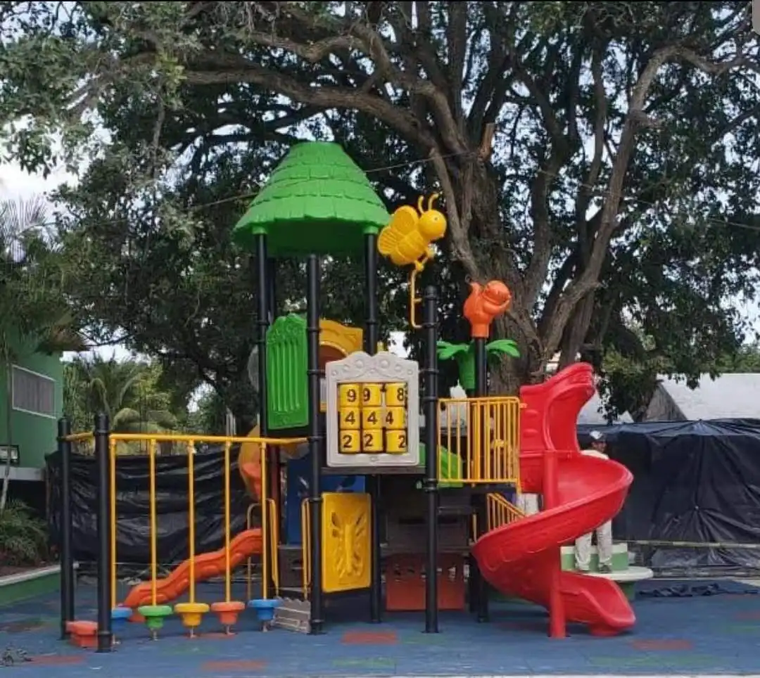 Macera açık eğlence parkı plastik açık oyuncaklar plastik çocuk slayt seti çekmek parkı eğlence