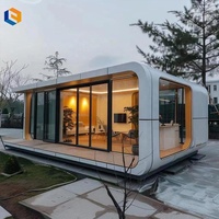 Maison cottage modulaire préfabriquée de luxe à structure en acier petite pièce étanche pour chambre, bureau ou parc