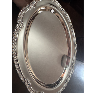 Vassoio Ovale di Lusso in Acciaio Inox 304, Piatto per Tovaglioli, Piatto per Dolci e Snack, Vassoio per Frutta Secca, Piatto per Dessert - Product Image 4