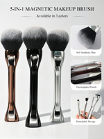 Pinceau de maquillage magnétique 3-en-1 à double extrémité, design détachable, poils synthétiques doux, outil professionnel de maquillage pour le visage et les yeux