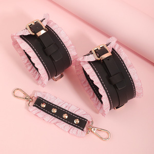 Centipede LZ-8007 Black Pink Adult Sex Toy Maid <strong>Suit</strong> with Handcuffs <strong>SM</strong> Bondage Gear Props Made in China - Product Image 4