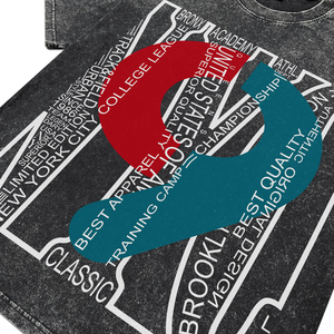 Camisetas de Algodón de Calidad Superior para Hombre, Manga Corta, Cuello Redondo, Transpirables, con Lavado Ácido, Estampado de Letras, Estilo Casual - Product Image 5