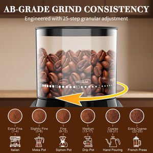 <span class=keywords><strong>Molinillo</strong></span> <span class=keywords><strong>de</strong></span> Café Cónico Automático Profesional Multifuncional <span class=keywords><strong>de</strong></span> Plástico con 25 Ajustes <span class=keywords><strong>de</strong></span> Molienda - Eléctrico y Ajustable para Café Francés - Product Image 5