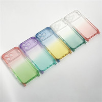 Coque de téléphone antichoc à dégradé de couleurs pour iPhone 18 17 16 15 Pro Max, avec pare-chocs d'angle détachable, en TPU transparent et PC, protection intégrale