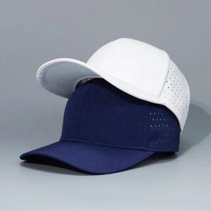 High End Custom 5 Panels Embroidered logo Perforated Laser Cut Hole <b>Drilled</b> Baseball Cap Waterproof Sports Cap Trucker Hat - Product Image 6