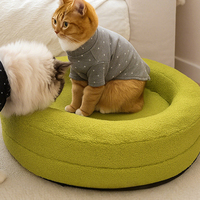 Lit Orthopédique Hiver Écologique pour Chien en Gros – Modèle Teddy Rond en Mousse Imperméable et Lavable XL avec Support Rembourré Doux