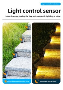 إضاءة LED خارجية مقاومة للماء IP65 بلون أبيض دافئ وضوء النهار، تعمل بالطاقة الشمسية للحدائق والدرج، مع بطارية قابلة للشحن 6 فولت تيار مستمر، متوافقة مع معايير ROHS - Product Image 5