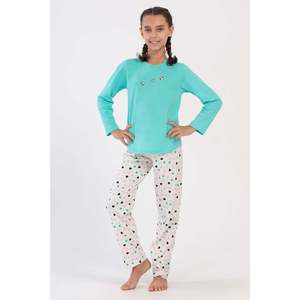 Conjunto de Pijama de Manga Larga para Niñas con Cuello Ovalado, Ropa Térmica Infantil de Primavera con Diseño Estampado - Tallas 9-10/15-16 - Product Image 4