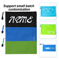 Bolsas de lápices con cremallera de tela Oxford impermeables con logotipo personalizado, bolsas de papelería pequeñas con cremallera para oficina, carpeta de cosméticos de viaje