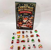 Calendrier de l'Avent de Noël 24 Jours, Mini Ornements en Briques de Construction, Jouet de Compte à Rebours DIY, Cadeau de Noël 2.