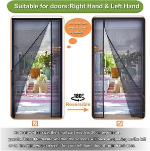 Side mở Fly Màn hình ban công cửa rèm từ sợi thủy tinh Net Patio cửa côn trùng lưới - Product Image 5