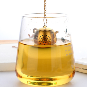 Filtre à thé en forme de théière en cuivre doré plaqué titane, <span class=keywords><strong>infuseur</strong></span> en acier inoxydable pour le thé - Product Image 6