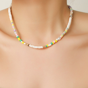 Boho Chic in acciaio inox fatto a mano con clavicola di perline collana da donna in spiaggia stile vento colorato riso farfalla festa - Product Image 4