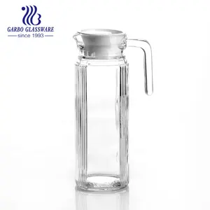 Jarra de vidrio de 0.5L con mango, jarra de vidrio pequeña con tapa, hervidor de vidrio de alta calidad, clásica, alta calidad, para beber zumo de agua