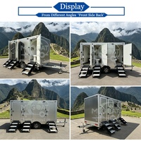 Remorque WC portable à 3 postes avec urinoir, gris foncé, unité de toilettes mobiles pour location d'événements de grande envergure