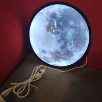 Lampe murale 3D Moon Veilleuse ronde en ABS avec interrupteur Source d'alimentation pour tailles moyennes Alimentation enfichable