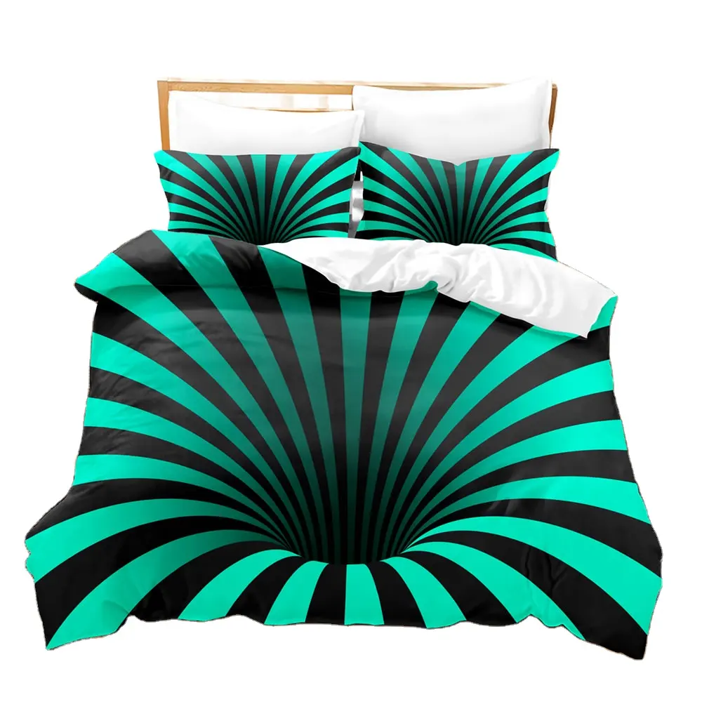 Werks-Direkt vertrieb Cool Thin Quilted Home Bett bezug Set 3D Printed Abstract Series