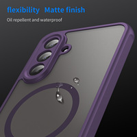 Étui de téléphone magnétique en TPU PC mat givré pour Samsung Galaxy S25 FE A17 A07, résistant aux chocs, coque rigide