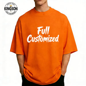 Camisetas de Hombre 100% Algodón, con Logotipo Personalizado, Tallas Grandes, al por Mayor, Cuello Alto Extendido de 3mm, Camisetas para Hombre - Product Image 1