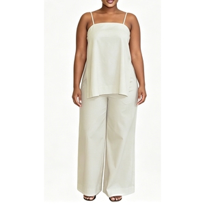Conjunto de 2 Piezas para <span class=keywords><strong>Mujer</strong></span>: Top de Tirantes Finos y Pantalones Anchos, Estilo Sehe Fashion - Product Image 5