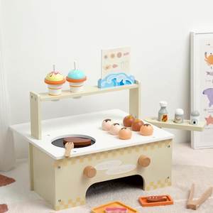 Set mainan dapur hadiah ulang tahun, Set mainan kayu simulasi barbeku, main peran Steak goreng, bakso gurita - Product Image 3