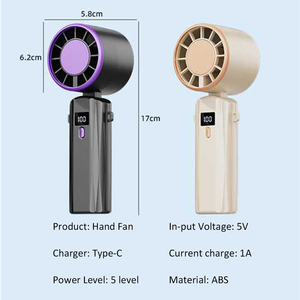 Draagbare Handheld Ventilator Koeler 100 Snelheidsniveaus 3000Mah Usb Opladen Opvouwbaar Voor Huishoudelijke Auto Hotel Gebruik - Product Image 4