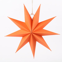 Lanterne d'étoile en papier de décoration suspendue de Noël imprimée à 9 pointes personnalisée