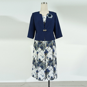 Direct Manufacturer Guangdong China Women's Business <b>Suits</b> Single <b>Button</b> Knitted Anti-Wrinkle Floral Pattern Church Wear - Product Image 3