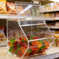 Boîte de rangement et de présentation en acrylique de qualité alimentaire, transparente, pour bonbons, biscuits, en-cas secs