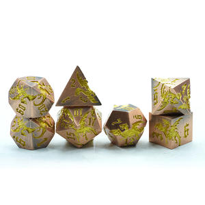Ensemble <span class=keywords><strong>de</strong></span> 7 dés polyédriques en métal avec motif <span class=keywords><strong>de</strong></span> libellule dorée, dés <span class=keywords><strong>de</strong></span> jeu <span class=keywords><strong>de</strong></span> rôle robustes - Product Image 1
