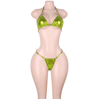 Tenues de danse exotiques personnalisées OEM avec chaîne de diamants, ensembles de lingerie deux pièces, hauts de bikini, culottes string, tenues de club