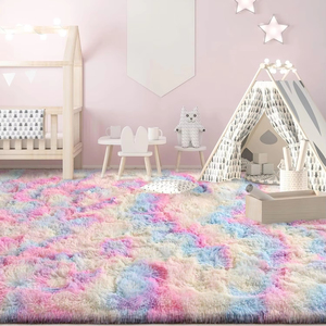 Home Decor Floor Area Handmade <strong>Grey</strong> White Color Fluffy Carpets <strong>Rugs</strong> for <strong>Bedroom</strong> Living Room - Product Image 5