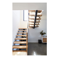CBMMART Escalier d'intérieur en bois en U à limon unique sur mesure