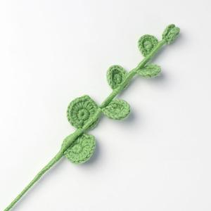 Nouvel arrivage de branches de feuilles d'eucalyptus au crochet à 7 têtes vertes créatives vente en gros de plantes tricotées en laine ornement quotidien pour cadeaux - Product Image 5