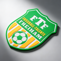 Badges personnalisables en silicone écologique résistant à l'eau, à motifs de dessins animés, décorés de paillettes, lavables - Football