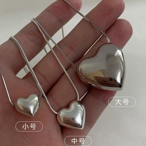 S925 Sterling Silver Heart Pendant Necklace For Women Clavicle Chain Everyday Wear - Product Image 2