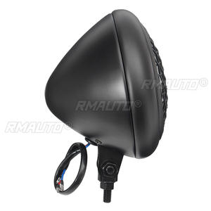 Phare universel pour moto 12V 5,75 pouces Hi/Lo, 12V 60W, rond noir, pour Harley Bobber Custom, phare LED 60W, phare avant - Product Image 2