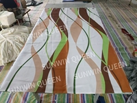 Rideaux de fenêtre de luxe en fausse soie de haute qualité avec cantonnières transparentes 7 pièces belle housse de coussin de fleur pour le salon