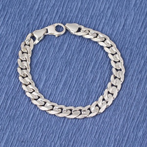สร้อยข้อมือเงินแท้ 925 ลายโรแมนติก แบบ Curb Chain ขนาด 0.9 มม. งานแฮนด์เมดสไตล์ตุรกี ประดับด้วยหินธรรมชาติสำหรับผู้หญิง - Product Image 2