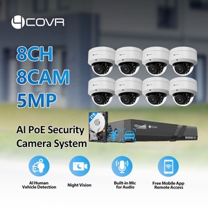 Sistema de Vigilancia Doméstica 4COVR de 8 Canales, Disco Duro de 2 TB, 8 Canales <span class=keywords><strong>POE</strong></span>, 8 Cámaras de Seguridad IP <span class=keywords><strong>PoE</strong></span> con IA de 5 MP, Visión Nocturna, <span class=keywords><strong>Kit</strong></span> NVR para Negocios - Product Image 3