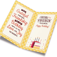 Tarjetas de Invitación de Cumpleaños Grandes de Lujo Personalizadas en Rojo y Amarillo con Mensaje en el Interior, Diseño Elegante y de Calidad, Artículos para Fiestas